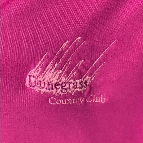 Under Armour Womans M Pink White TankTop Collared Embroidered "Dunegrass Country - Picture 3 of 5